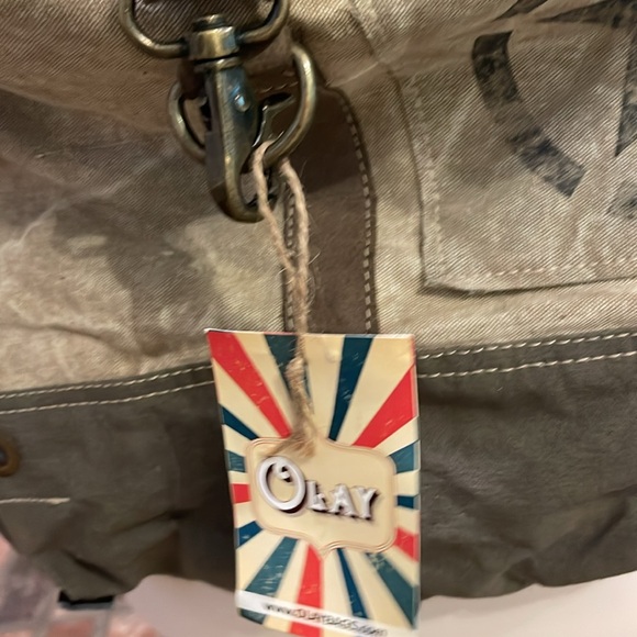 NWT Vintage Canvas Backpack - Tan and Brown Olay - Picture 4 of 9